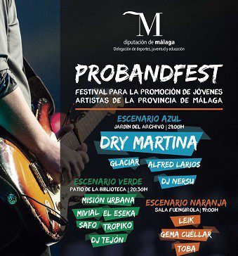 La Diputación estrena el próximo viernes PROBAND FEST, el I Festival para la promoción de jóvenes artistas malagueños
