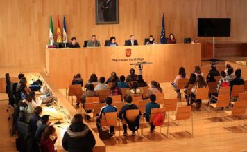 Medio centenar de alumnos de Pizarra participan en el pleno infantil de Diputación con motivo del Día de la Constitución
