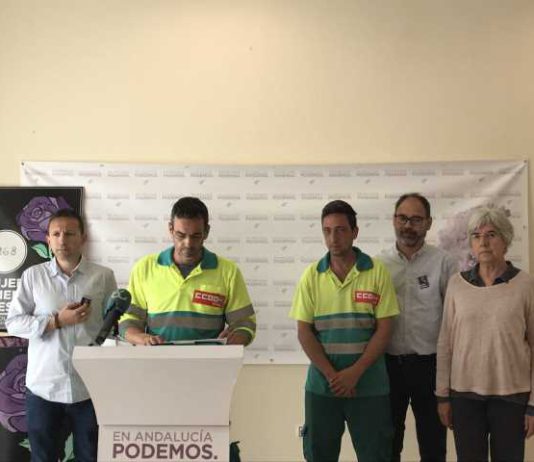 Podemos muestra su apoyo a los trabajadores de Parques y Jardines del Ayuntamiento de Málaga
