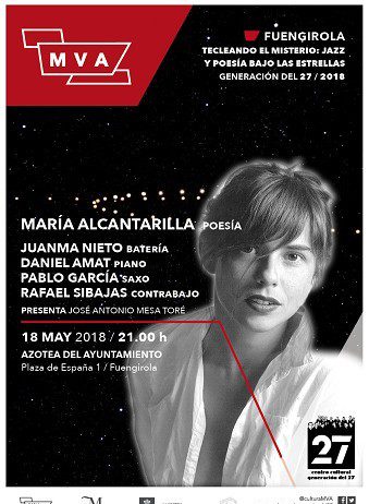 La poeta María Alcantarilla protagoniza en Fuengirola una nueva cita del ciclo ‘Tecleando el misterio. Jazz y poesía bajo las estrellas’