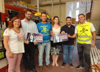 La candidatura de Teresa Rodríguez en Málaga muestra su apoyo a los bomberos en huelga