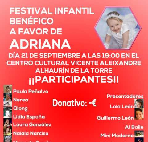 El Festival Benéfico a favor de Adriana lo llevaran a cabo Niños