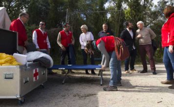 Cruz Roja Española recrea un campo de refugiados en La Noria, Málaga