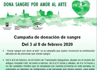 La campaña “Por el amor al arte, dona sangre” comienza este lunes 3 de febrero