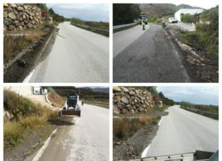 La Diputación continúa con el arreglo de desprendimientos por la lluvia en carreteras de la Axarquía