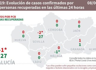 Datos de Covid19 en Andalucía del día 8 de junio