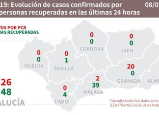 Datos Covid19 en Andalucía y estado de brotes del día 8 de julio