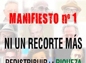 Recortes Cero publica el manifiesto ‘Ni un recorte más’ con el apoyo de 60 personalidades y 1.000 firmantes