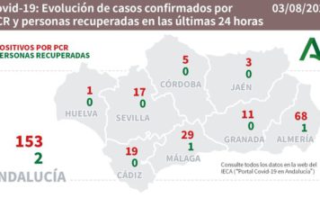 Datos Covid19 en Andalucía del 3 de agosto