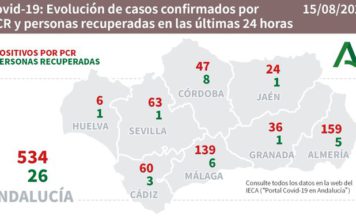 Datos Covid19 del 15 de agosto en Andalucía