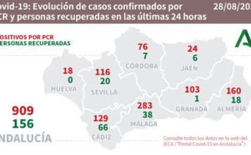 Parte diario de Covid19, 28 de agosto: Málaga (131 hospitalizaciones 9 en UCI