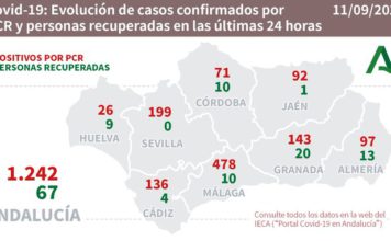 Datos Covid19 en Andalucía y Málaga del 11 de septiembre