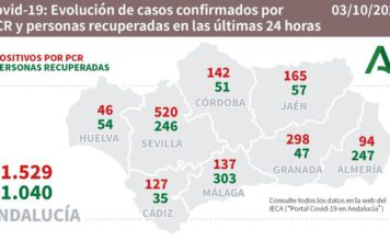 Datos Covid19 en Andalucía del 3 de octubre