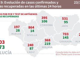 Datos Covid19 en Andalucía del 23 de octubre
