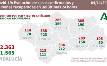 Datos Covid19 en Andalucía del 4 de noviembre