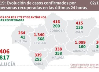 Datos Covid19 en Andalucía del 2 de noviembre