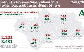 Datos Covid19 en Andalucía del 24 de noviembre