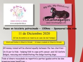 Dos ciclistas de 61 y 73 años pedalearán 100 km a beneficio de Un Sí Por La Vida y 112 Carlota Galgos