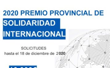 La Diputación publica la convocatoria 2020 del Premio Provincial de Solidaridad Internacional y Derechos Humanos dotado con 10.000 euros