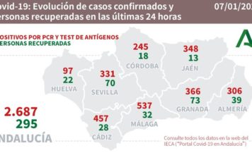 Datos Covid 19 en Andalucía del 7 de enero de 2020