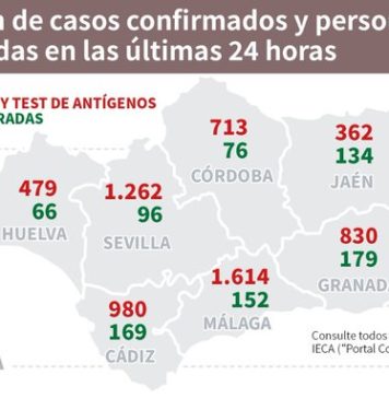 Información sobre Vacunación y Datos Covid19 en Andalucía del 24 de enero de 2021