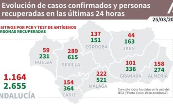 Información sobre Vacunación y Datos Covid19 en Andalucía del 25 de marzo de 2021