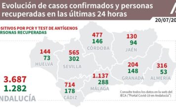 Actualización de datos Covid-19 y Vacunas en Andalucía del 20 de julio
