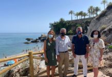 Avanzan las obras de la Senda Litoral que permitirán la reapertura del emblemático Paseo de los Carabineros de Nerja
