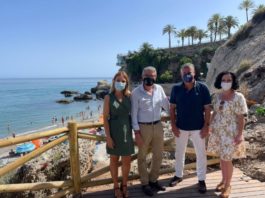Avanzan las obras de la Senda Litoral que permitirán la reapertura del emblemático Paseo de los Carabineros de Nerja