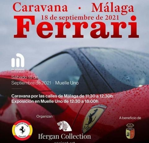 Caravana de Ferraris por las Calles de Málaga