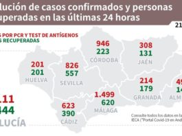 Evolución de los casos confirmados de #COVIDー19 y personas recuperadas en las últimas 24 horas en #Andalucía