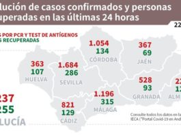 Evolución de los casos confirmados de #COVIDー19 y personas recuperadas en las últimas 24 horas en #Andalucía