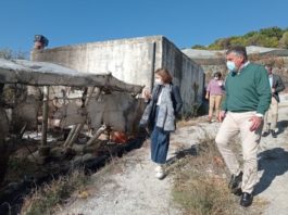 La delegada hace un llamamiento a la prudencia en su visita a la zona del incendio de Maro