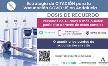 Andalucía abre este lunes la vacunación COVID para los nacidos entre los años 1972 y 1975