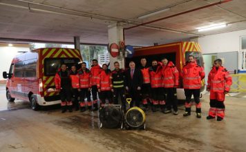 La Diputación envía a Ucrania tres furgonetas del CPB con 3.000 kilos de material de técnico de emergencias