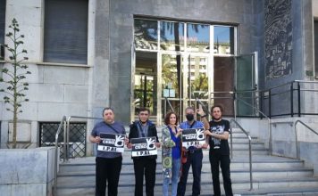 La candidata de Recortes Cero en un acto en Almería contra la invasión de Ucrania