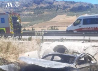 El CBP interviene en un accidente de tráfico en Cañete la Real