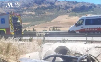 El CBP interviene en un accidente de tráfico en Cañete la Real