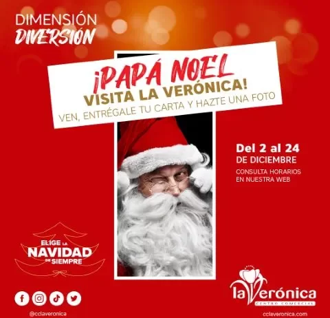La Verónica celebra la Navidad con sorteos, solidaridad y las visitas de Papá Noel y los Reyes Magos