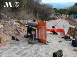 Efectivos del Consorcio Provincial de Bomberos de la Diputación intervienen en un accidente laboral en Atajate
