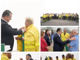 Una estatua en Sierra Bermeja homenajea al bombero forestal fallecido en el incendio de 2021