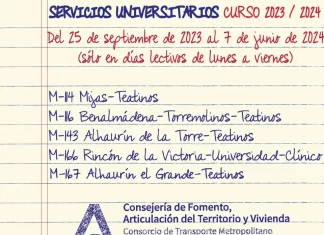 El Consorcio de Transporte de Málaga inicia las rutas a la Universidad que comunican varios municipios del área metropolitana