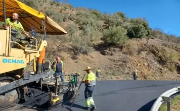 La Diputación última el arreglo de la carretera entre Moclinejo y Almáchar con una inversión de 358.000 euros