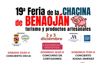 La Diputación de Málaga impulsa la celebración de la 19ª Feria de la Chacina de Benaoján, que espera recibir a más de 5.000 visitantes