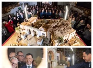El presidente de la Junta de Andalucía, Juanma Moreno, inaugura el Belén del Palacio de San Telmo