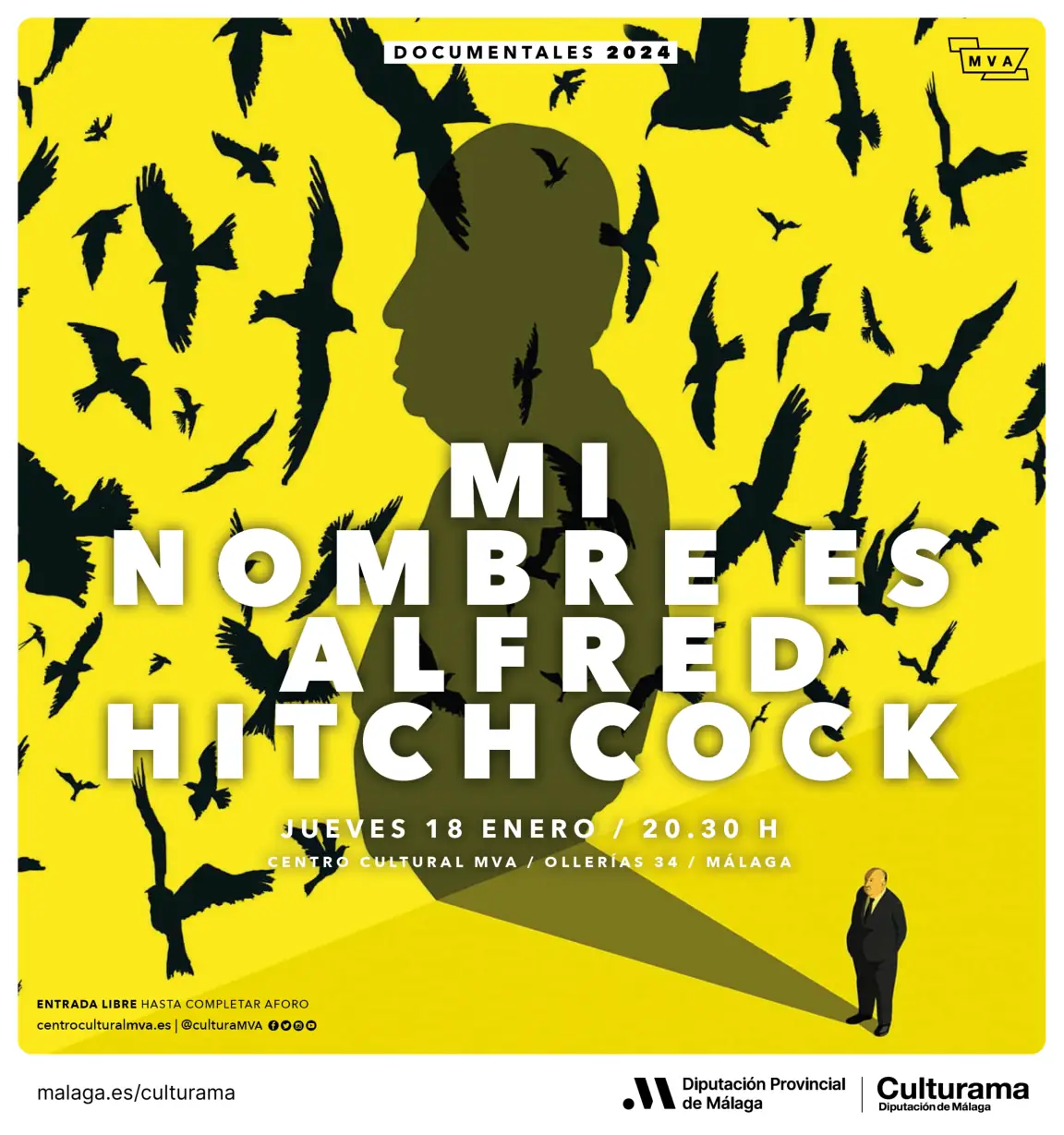 El MVA da la bienvenida a 2024 con la obra 'Búho' de Titzina Teatro y el documental 'Mi nombre es Alfred Hitchcock'