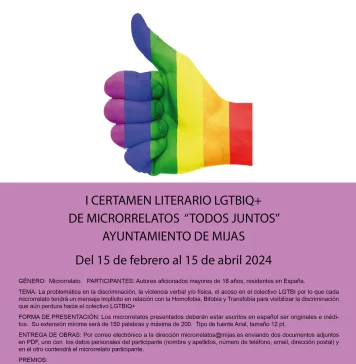 I Certamen Literario LGTBIQ+ de microrrelatos “Todos Juntos” ayuntamiento de Mijas