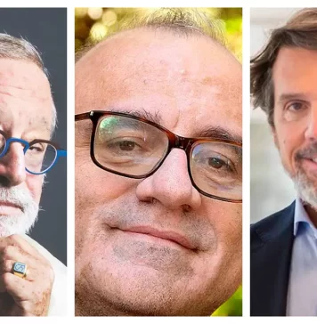 El filósofo Fernando Savater, el físico y matemático Antonio Turiel y el periodista y escritor Teodoro León Gross, esta semana en el Centro Cultural La Malagueta