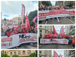 CCOO y UGT unen a más de 8.000 personas en Málaga para exigir pleno empleo, menos jornada y mejores salarios CCOO y UGT unen a más de 8.000 personas en Málaga para exigir pleno empleo, menos jornada y mejores salarios