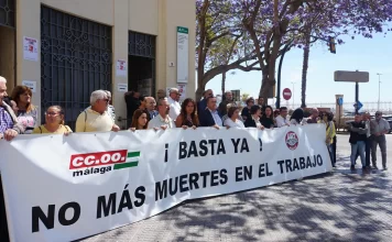 CCOO lamenta que Málaga lidere Andalucía, junto con Jaén y Almería, en siniestralidad laboral con 7 accidentes mortales